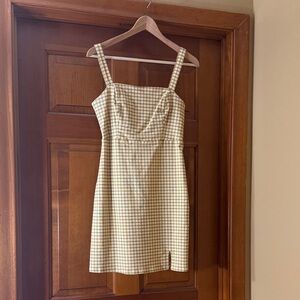 Hollister Yellow Windowpane Check Mini Dress